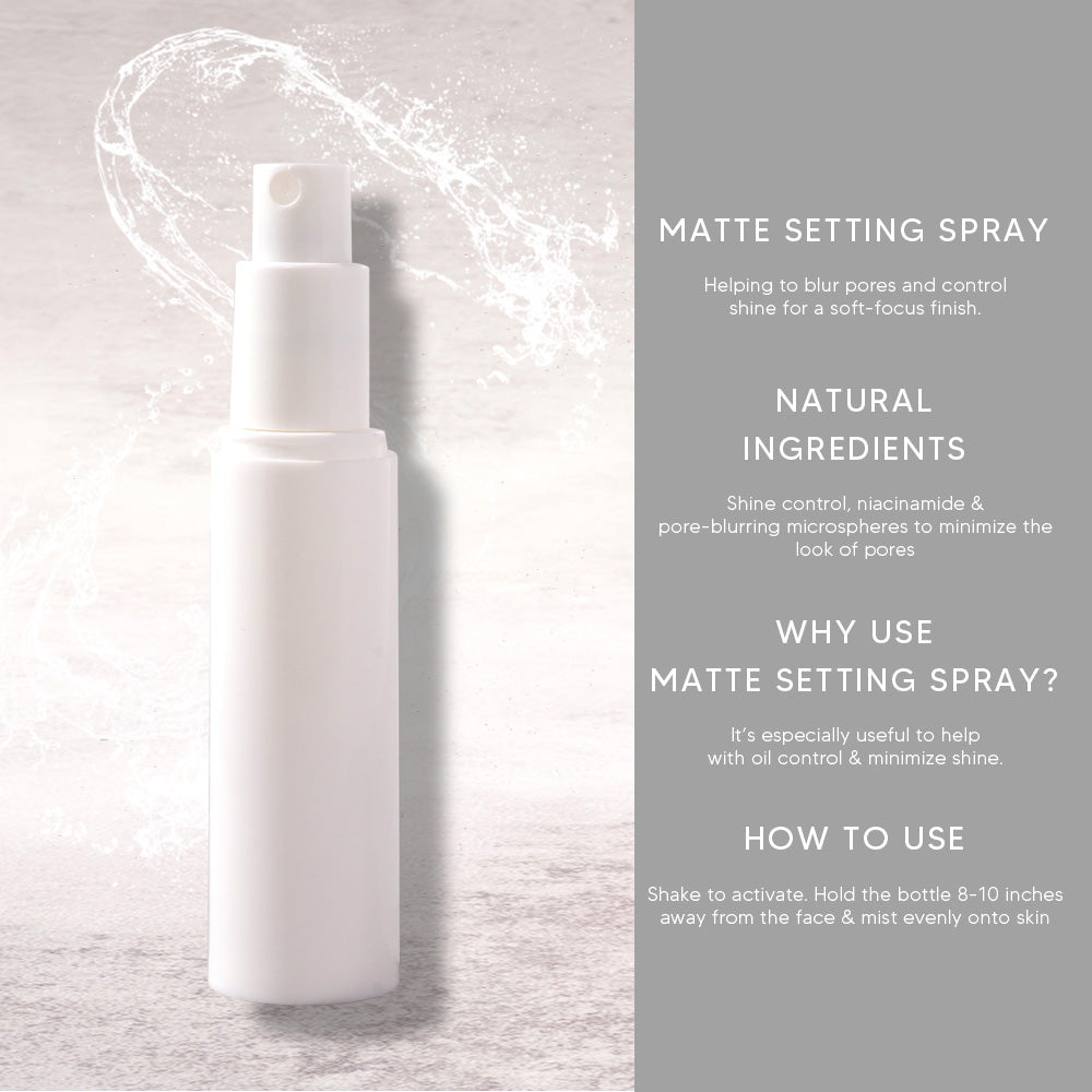 SETTING SPRAY matte waterproof long lasting makeup vegan white small bottle