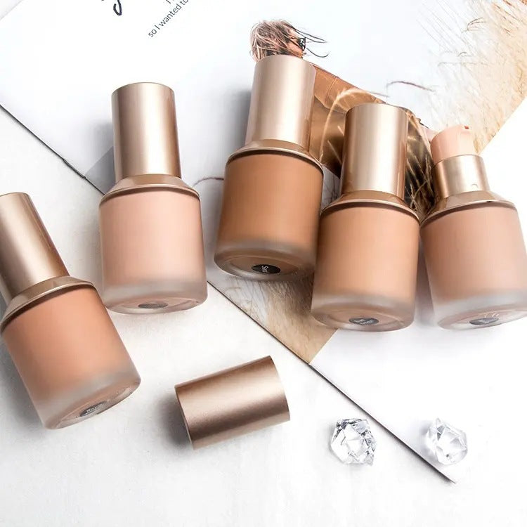 FOUNDATION matte custom luxury rose gold cap small bottle vegan face cosmetics