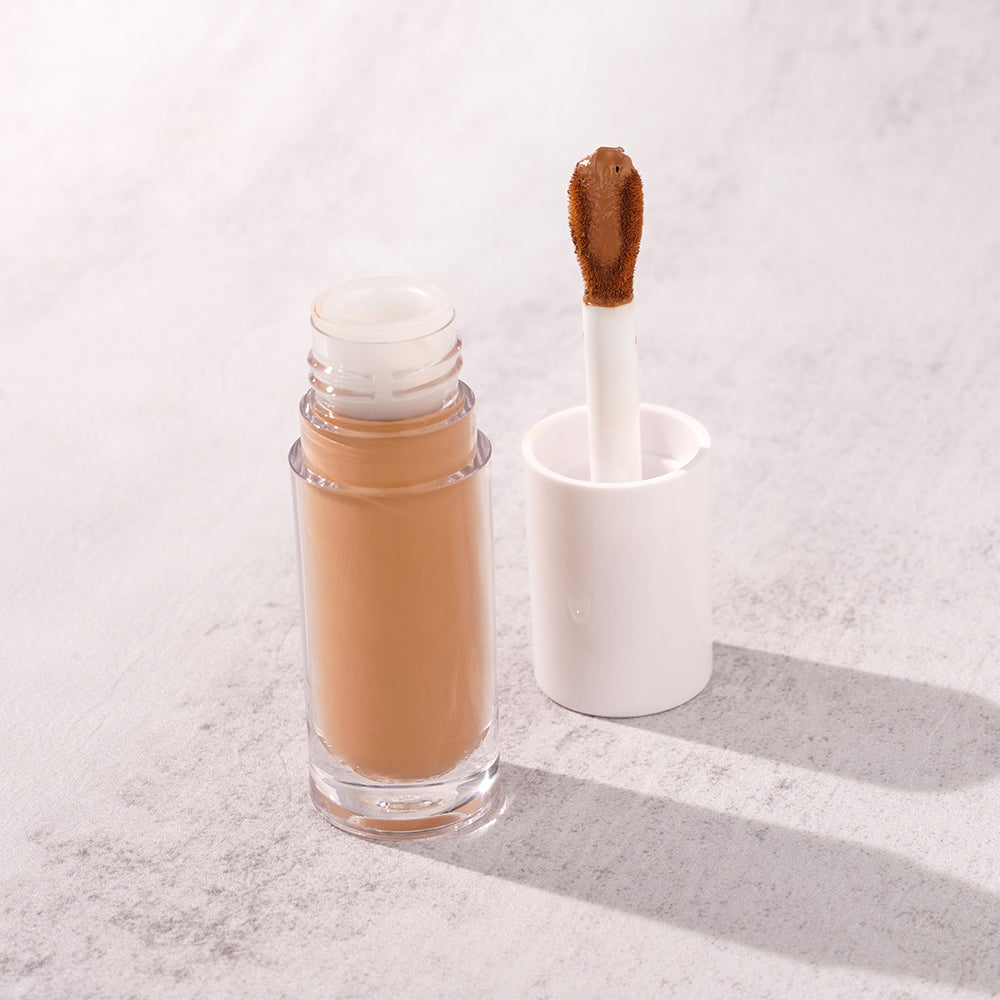 CONCEALER cruelty-free makeup good liquid full coverage small white cap round tube