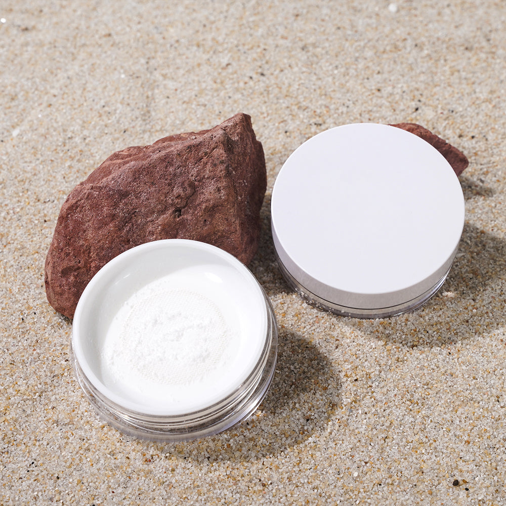 LOOSE POWDER vegan waterproof oil control  white round cap makeup setting powder