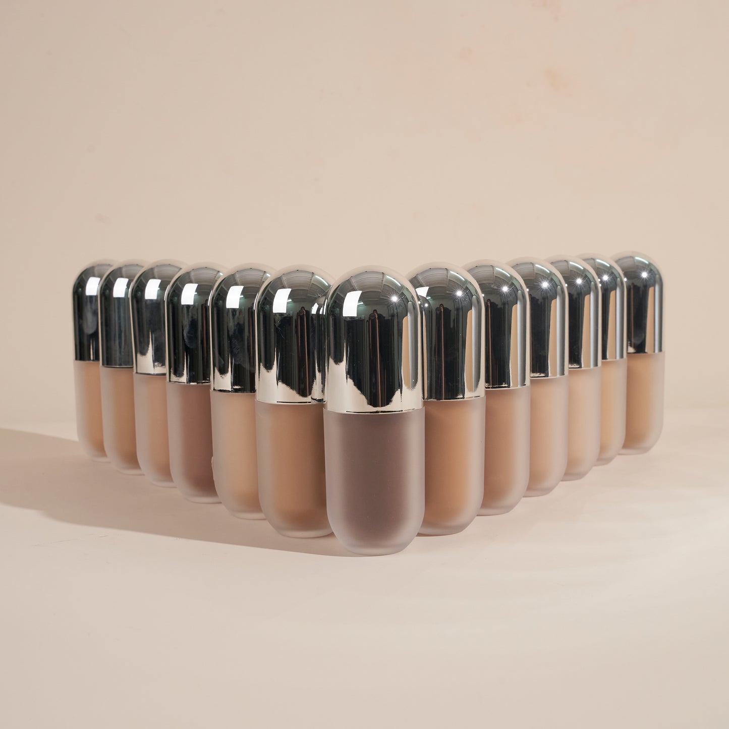 FOUNDATION OEM&ODM full coverage makeup matte silver cap capsule bottle