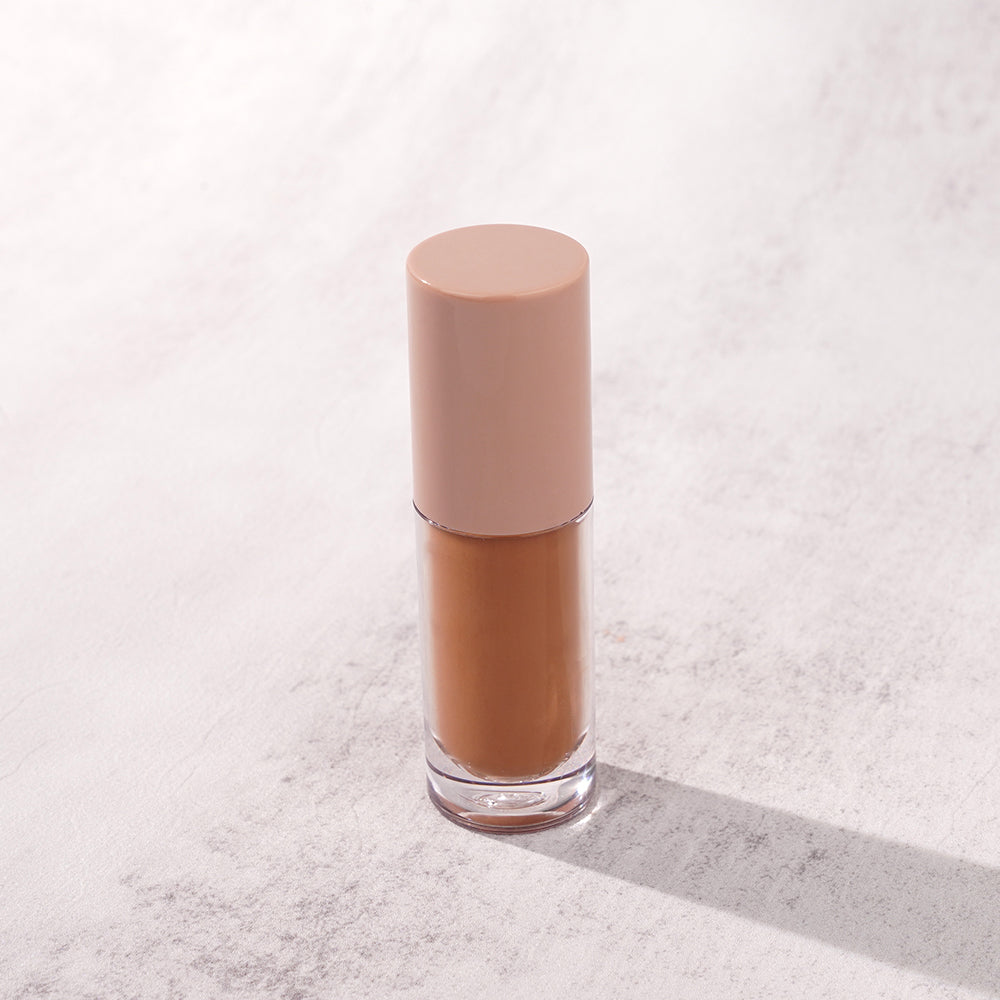 CONCEALER cruelty-free makeup good liquid full coverage small brown cap round tube