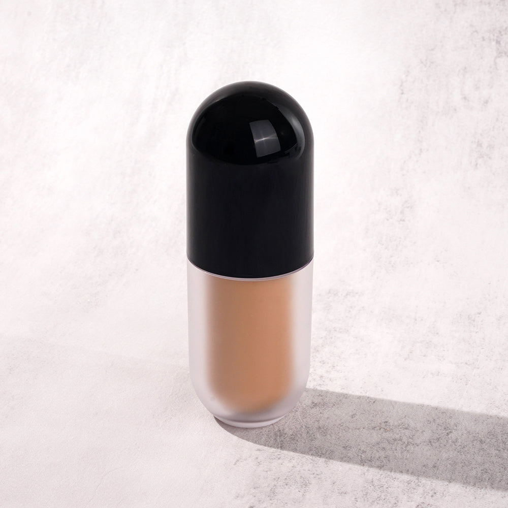 FOUNDATION OEM&ODM full coverage makeup matte black cap capsule bottle