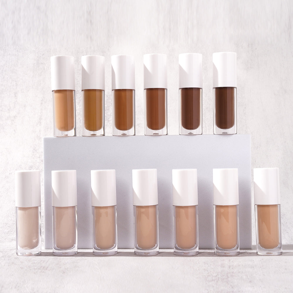 CONCEALER cruelty-free makeup good liquid full coverage small white cap round tube