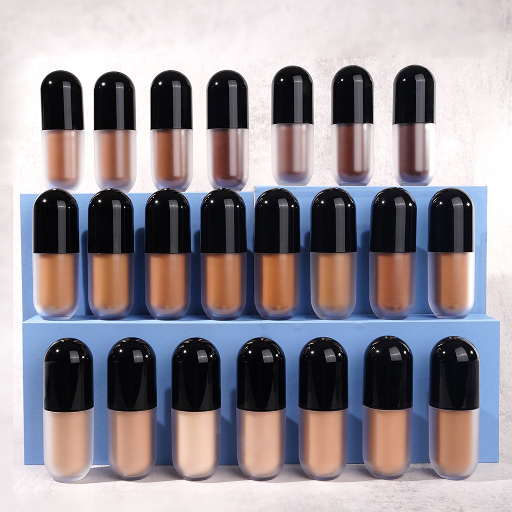 FOUNDATION OEM&ODM full coverage makeup matte black cap capsule bottle