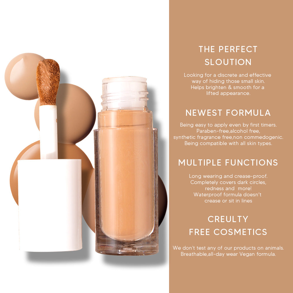 CONCEALER cruelty-free makeup good liquid full coverage small white cap round tube