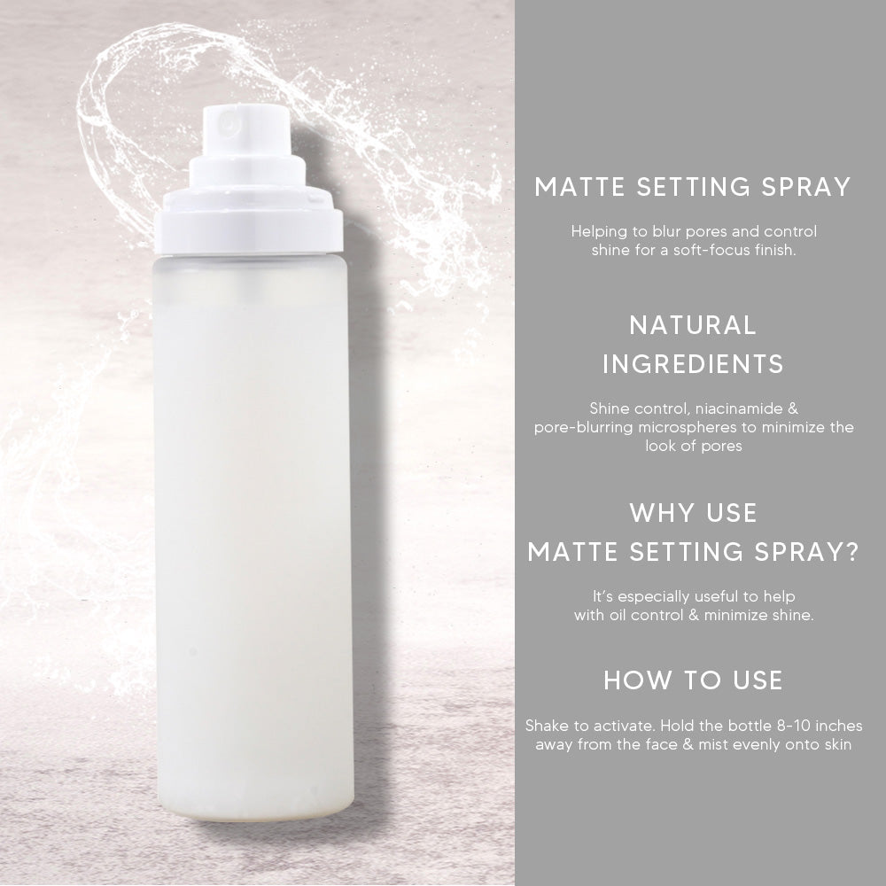 SETTING SPRAY matte face cosmetics waterproof long lasting vegan white cap