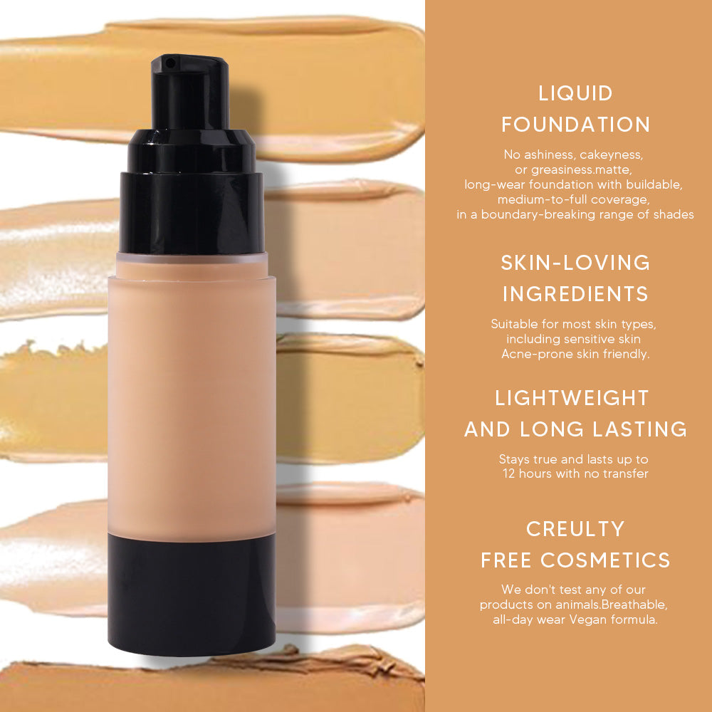 FOUNDATION matte full coverage waterproof vegan hot sale transparent cap circle makeup