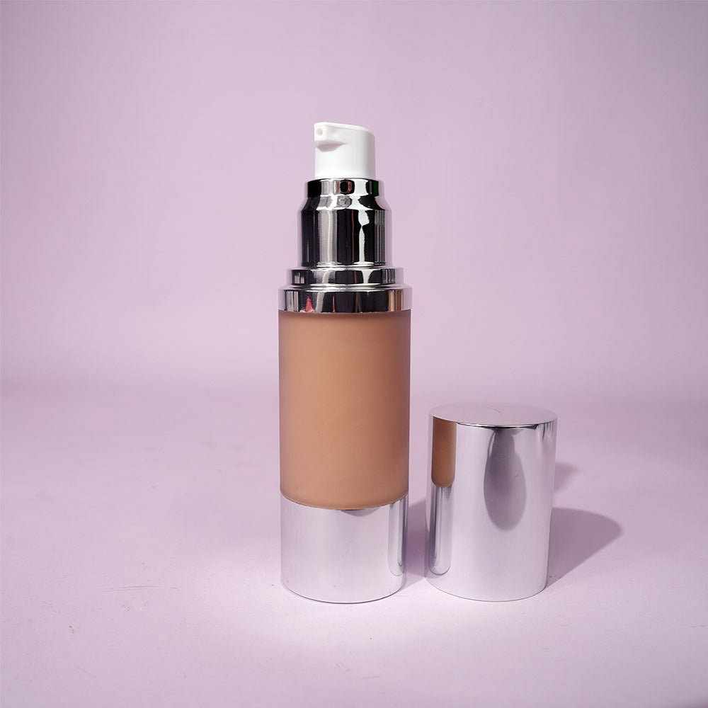 FOUNDATION matte waterproof full coverage cruelty-free cosmetics silver cap