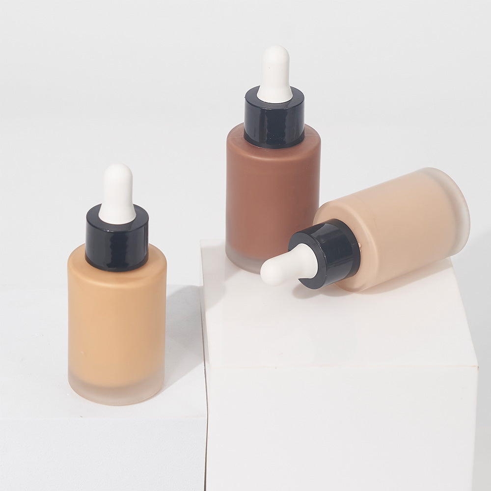 FOUNDATION 30ml matte full coverage waterproof black cap dropper foundation makeup