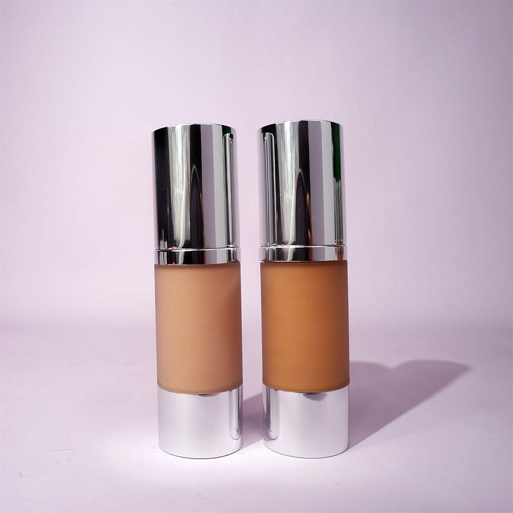 FOUNDATION matte waterproof full coverage cruelty-free cosmetics silver cap